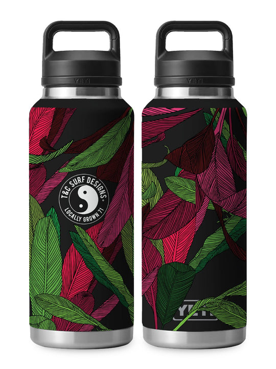 T&C Surf Designs T&C Surf 46 oz Ti Leaf Rambler Yeti Bottle with Chug Cap, Black