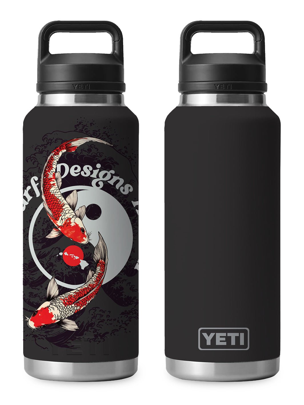 T&C Surf Designs T&C Surf 46 oz Go with the Flow Rambler Yeti Bottle with Chug Cap, Black