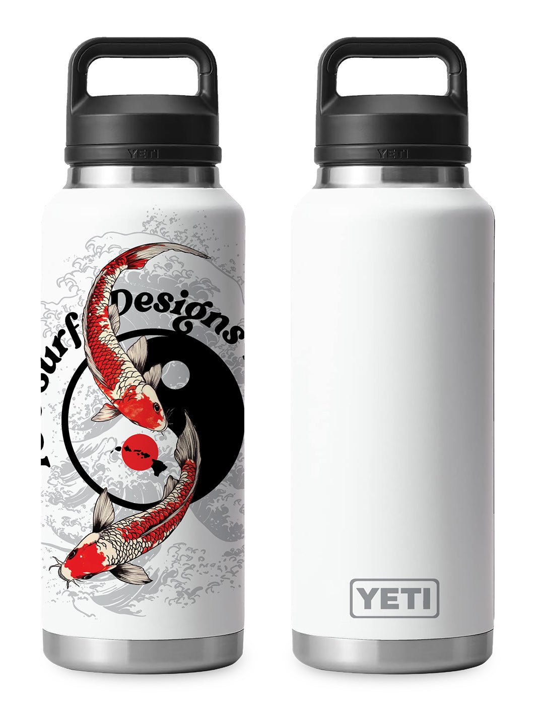 T&C Surf Designs T&C Surf 46 oz Go with the Flow Rambler Yeti Bottle with Chug Cap, White