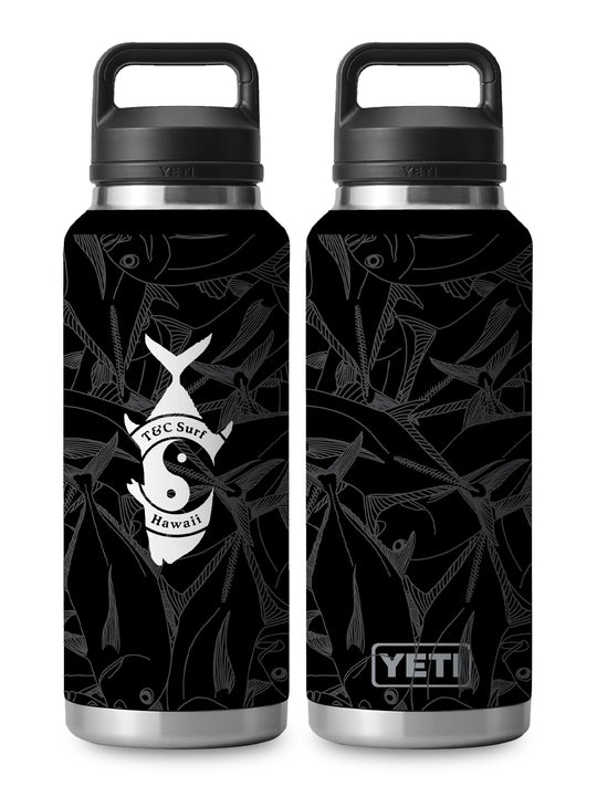 T&C Surf Designs T&C Surf 46 oz Ulua Pile Rambler Yeti Bottle with Chug Cap, Black