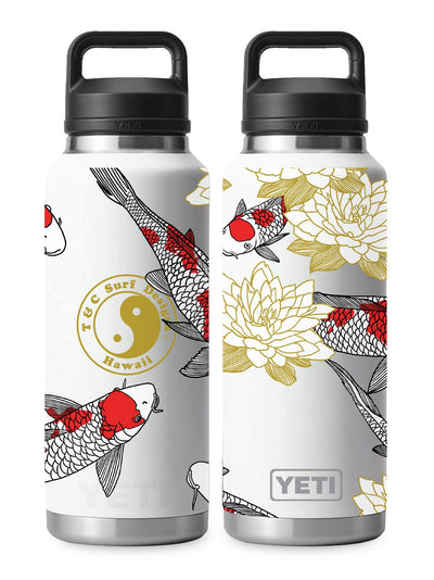 T&C Surf Designs T&C Surf 46 oz Island Koi Rambler Yeti Bottle with Chug Cap, White