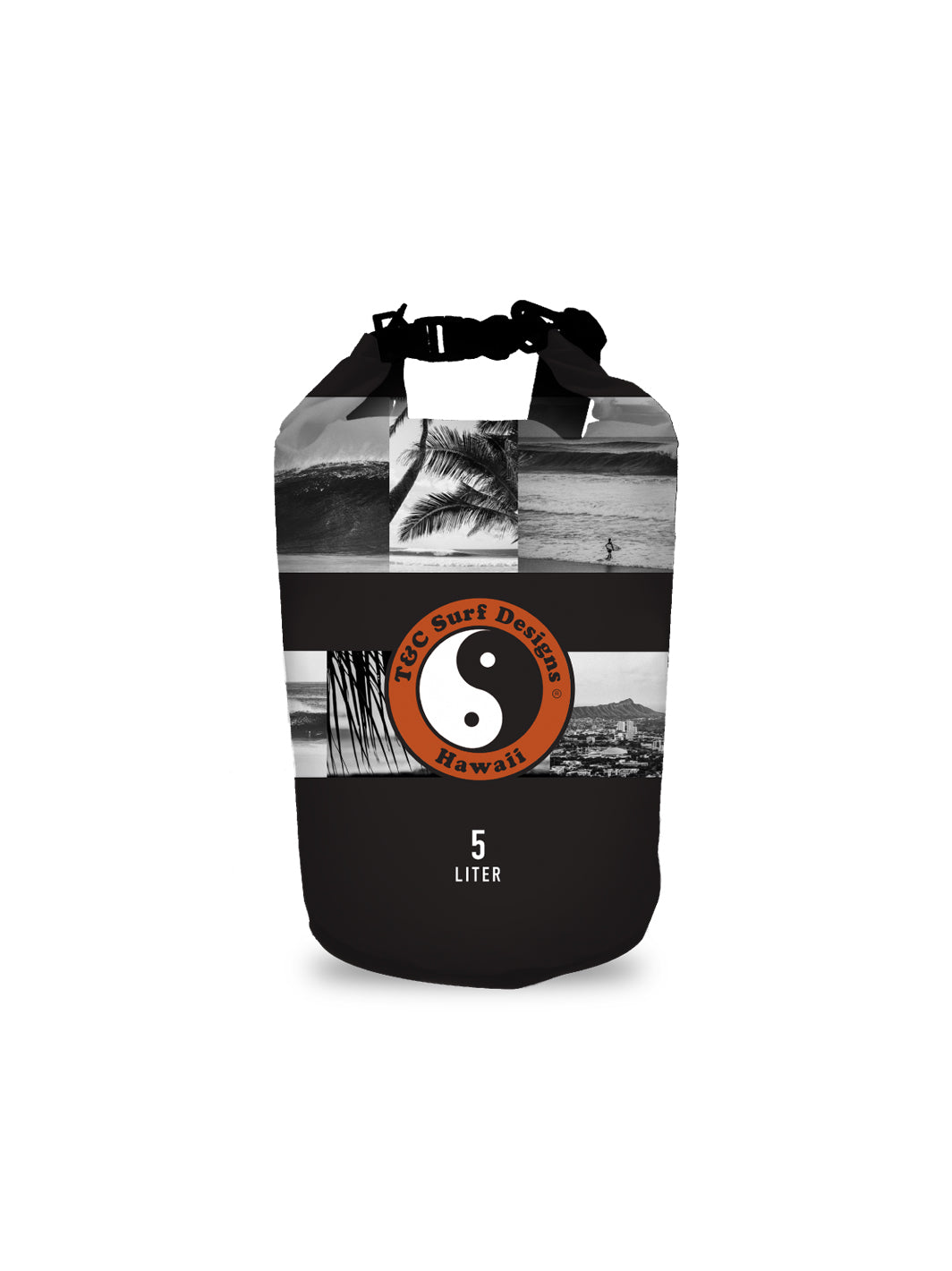 T&C Surf Designs T&C Surf Monotone 5L Dry Bag, Black
