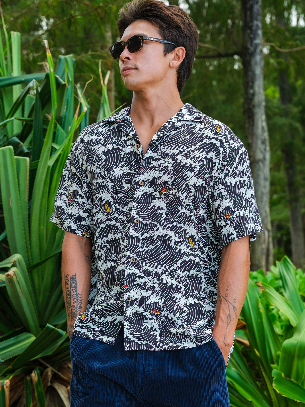 T&C Surf Designs Europe Fatigue Aloha Shirt,
