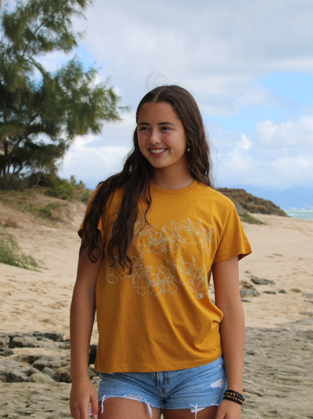 T&C Surf Designs Simple Plumeria Boyfriend Tee,