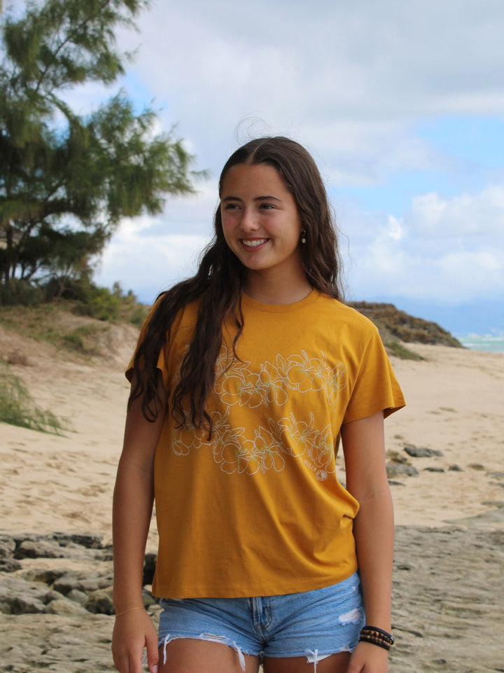 T&C Surf Designs Simple Plumeria Boyfriend Tee,