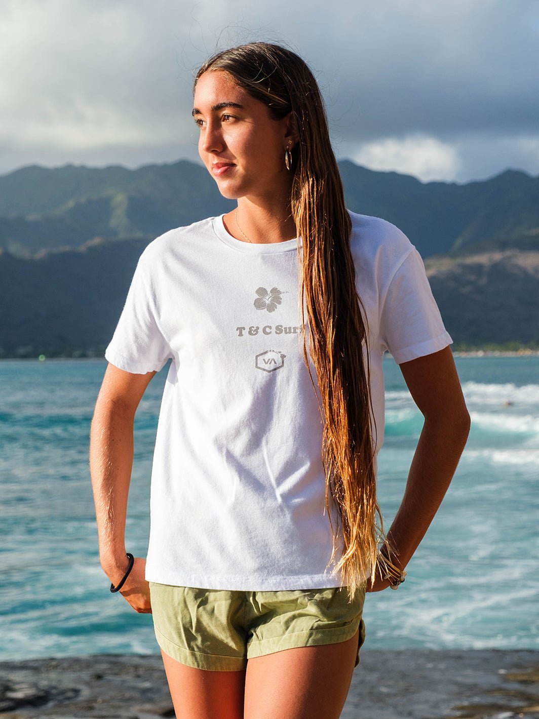 T&C Surf x RVCA Photo Stacked HI Tee - T&C Surf Designs