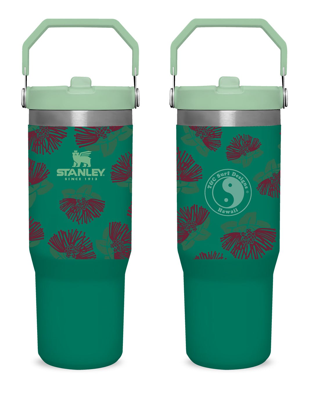 T&C Surf Designs T&C Surf 30 oz Ohia Aloha Stanley The IcefIow™ Flip Straw Tumbler, Alpine