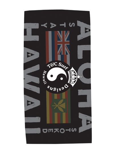 T&C Surf Designs T&C Surf Aloha Nation Microfiber Towel, Black