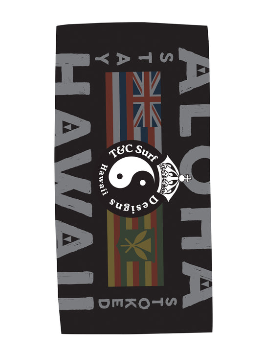 T&C Surf Designs T&C Surf Aloha Nation Microfiber Towel, Black