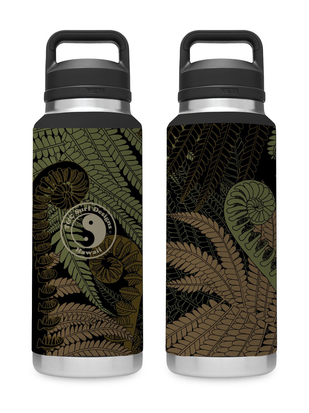 T&C Surf 36 oz Fern Camo Rambler Yeti Bottle with Chug Cap - T&C Surf Designs