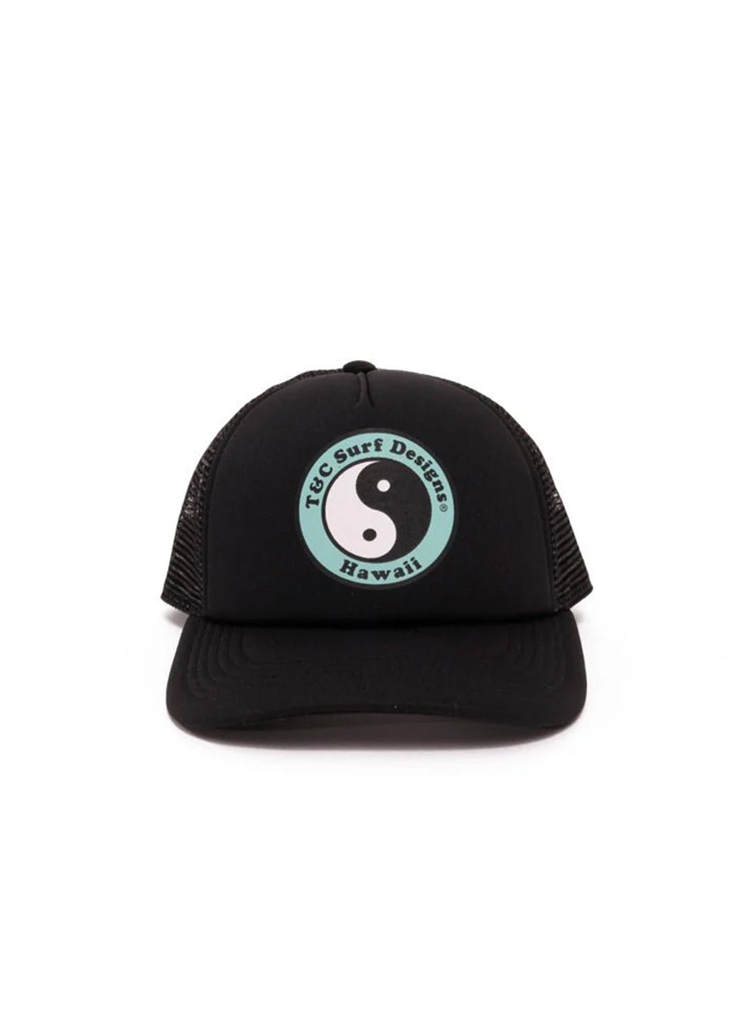T&C Surf Designs Kids Standard Logo Trucker, Black Teal