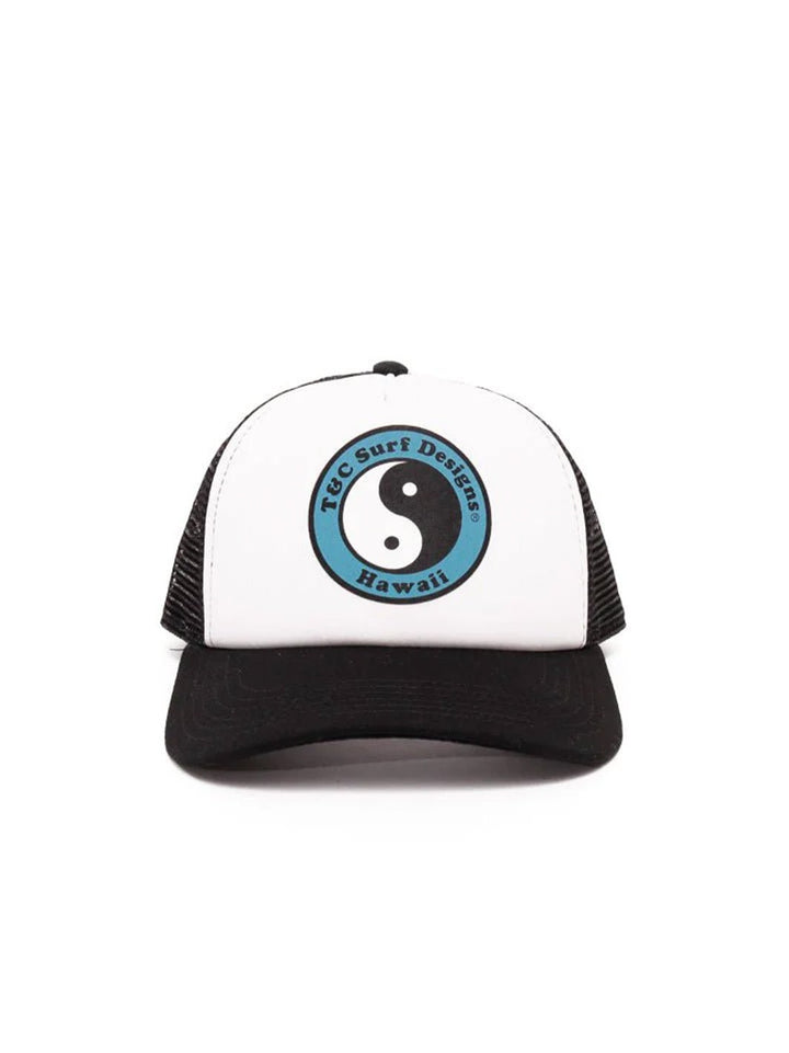 T&C Surf Designs Kids Standard Logo Trucker, White Blue