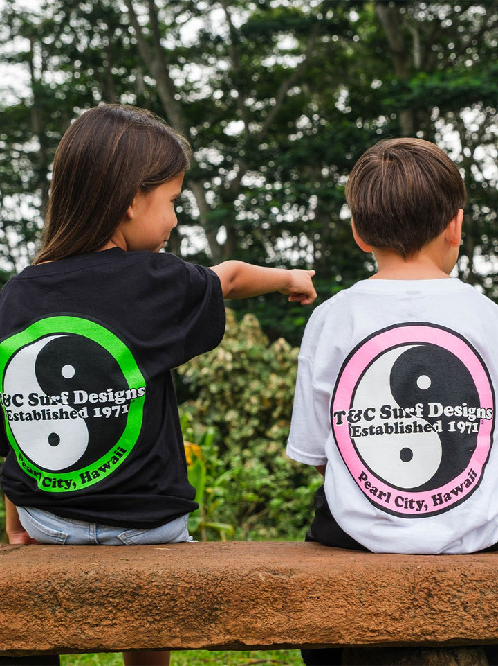 T&C Surf Designs Kids Retro Neon Logo Tee,