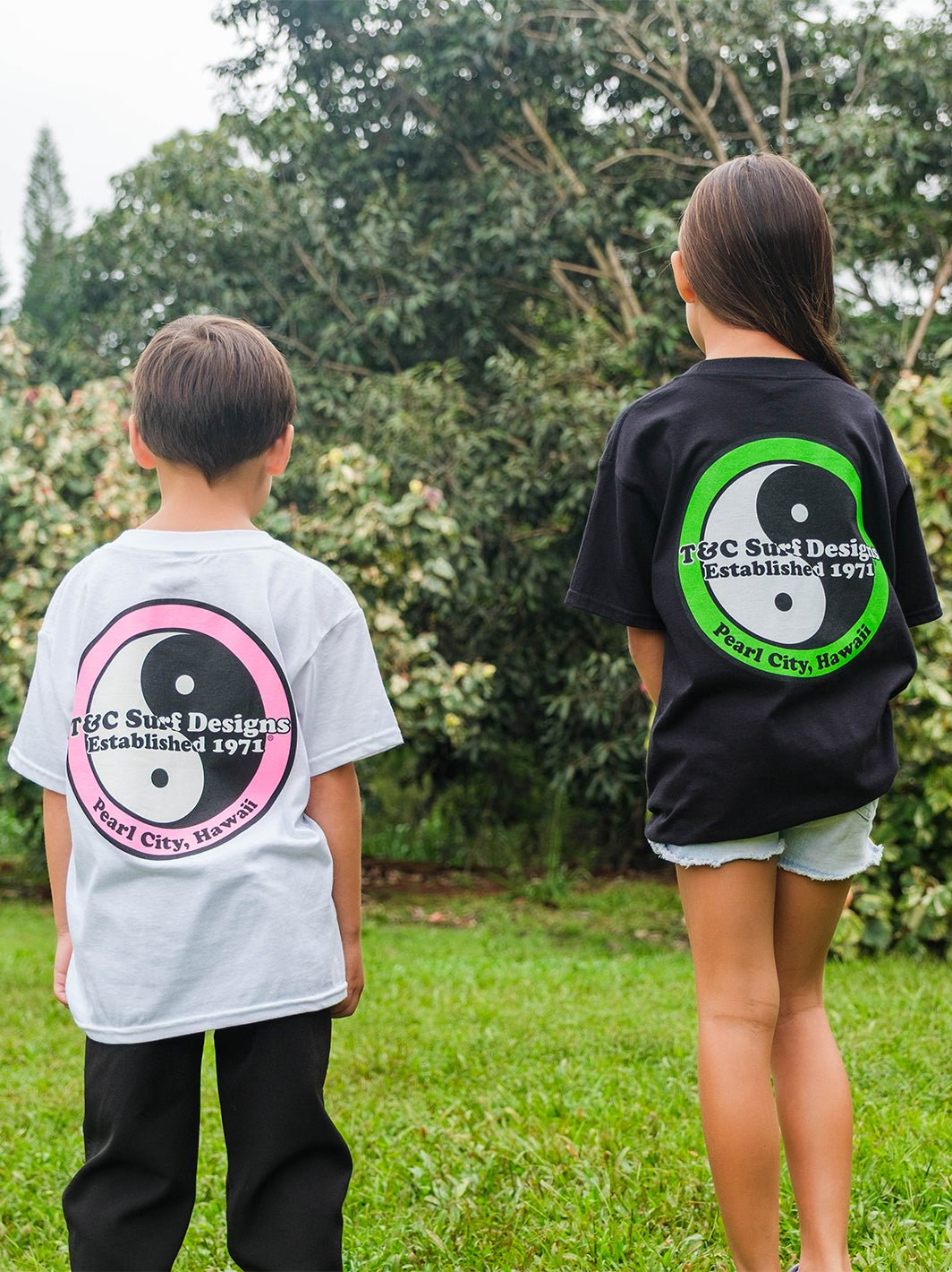T&C Surf Designs Kids Retro Neon Logo Tee,