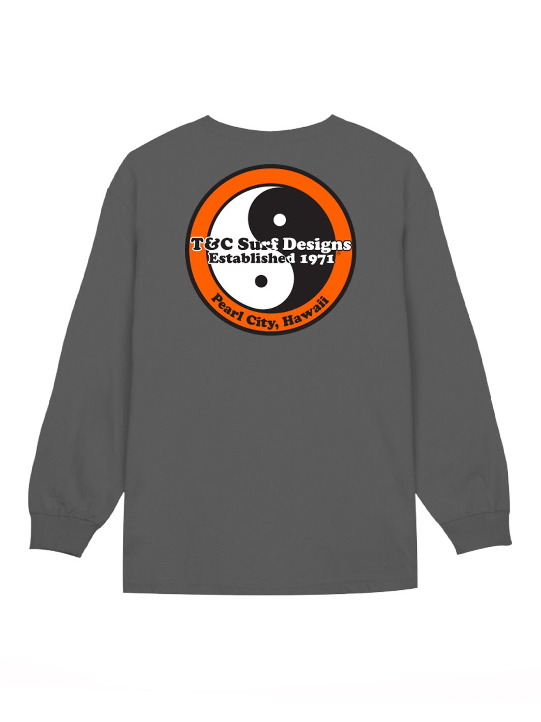 T&C Surf Designs Retro Neon Long Sleeve, Charcoal Orange / S