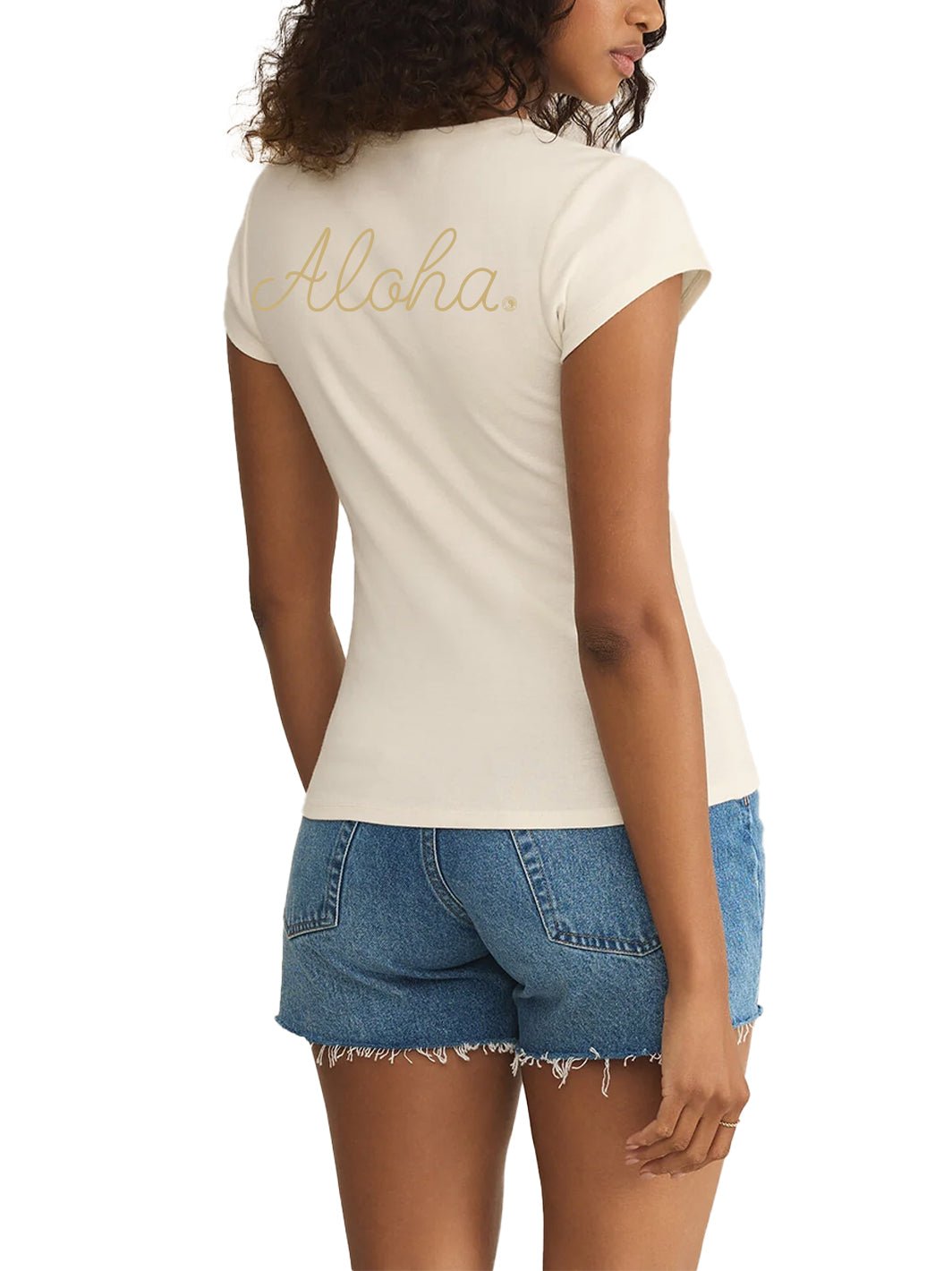 Cursive Aloha Puff Cheeky Tee - T&C Surf Designs