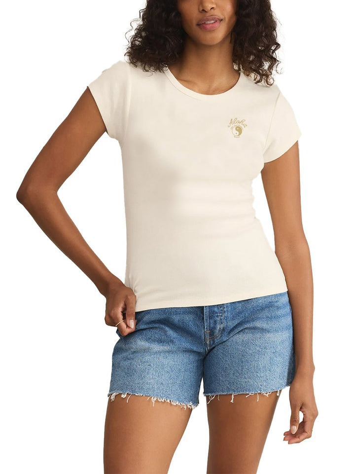 T&C Surf Designs Cursive Aloha Puff Cheeky Tee,