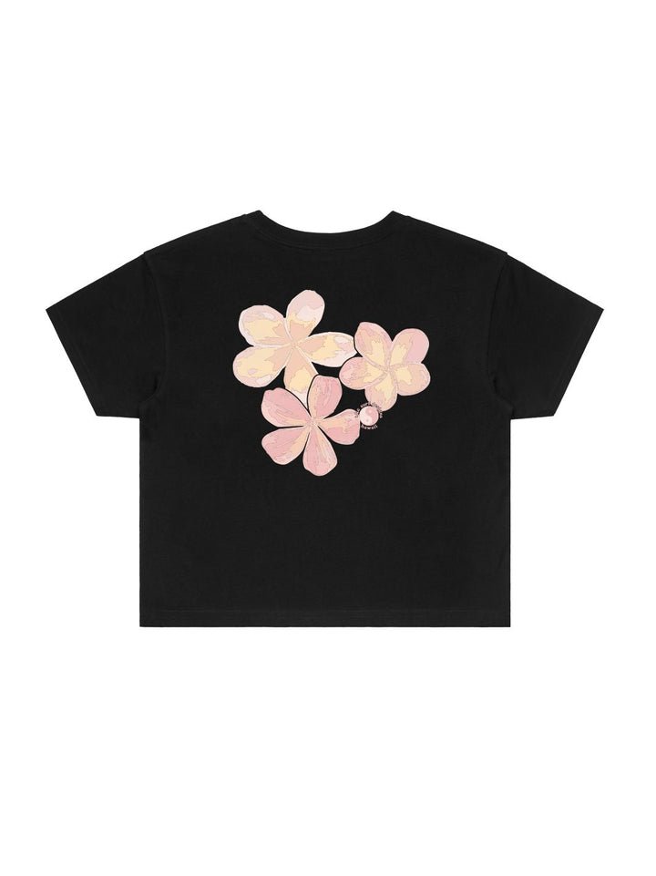 T&C Surf Designs Watercolor Pua Melia Crop Tee,