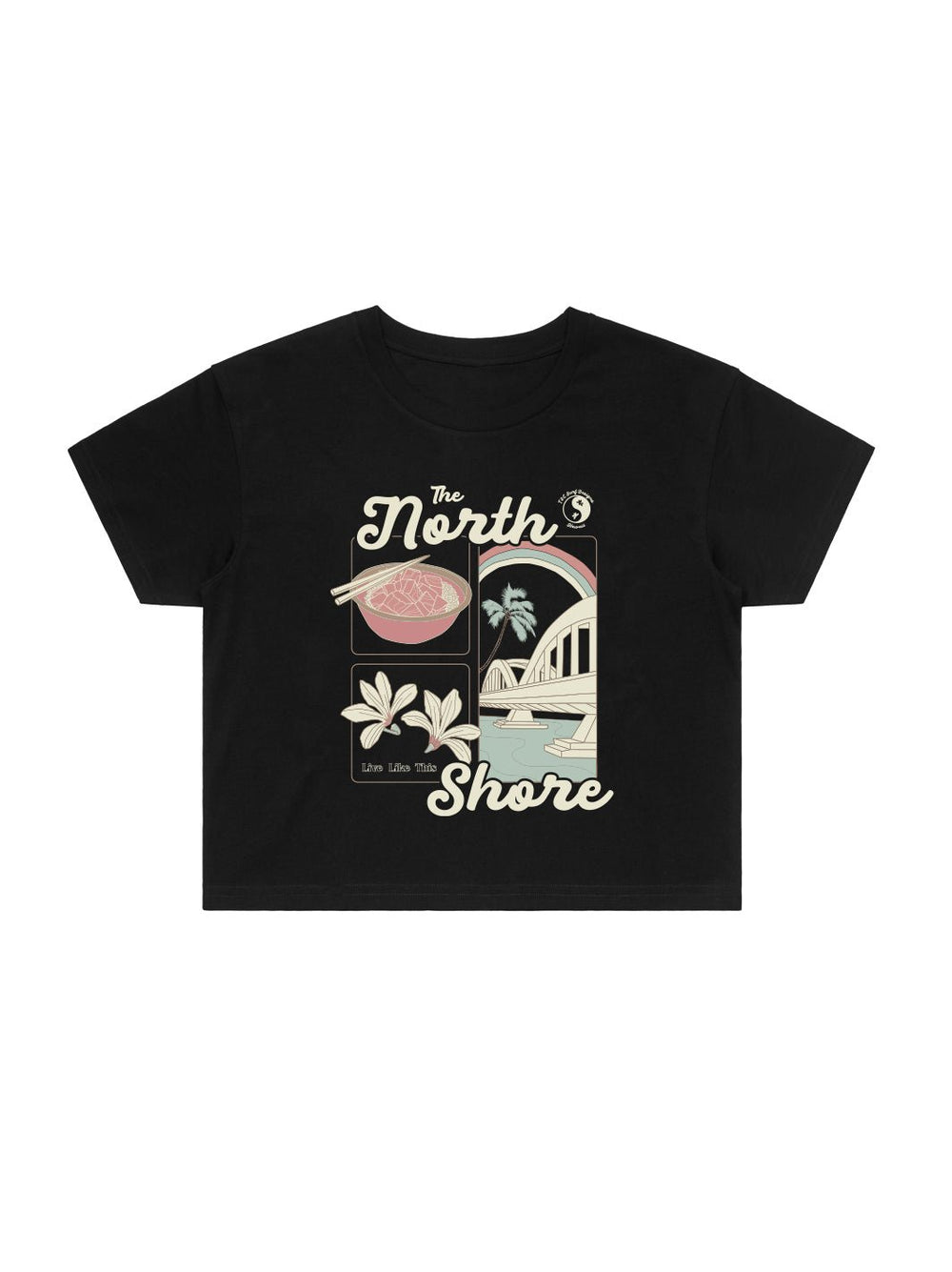 T&C Surf Designs North Shore Beach Day Crop Tee,