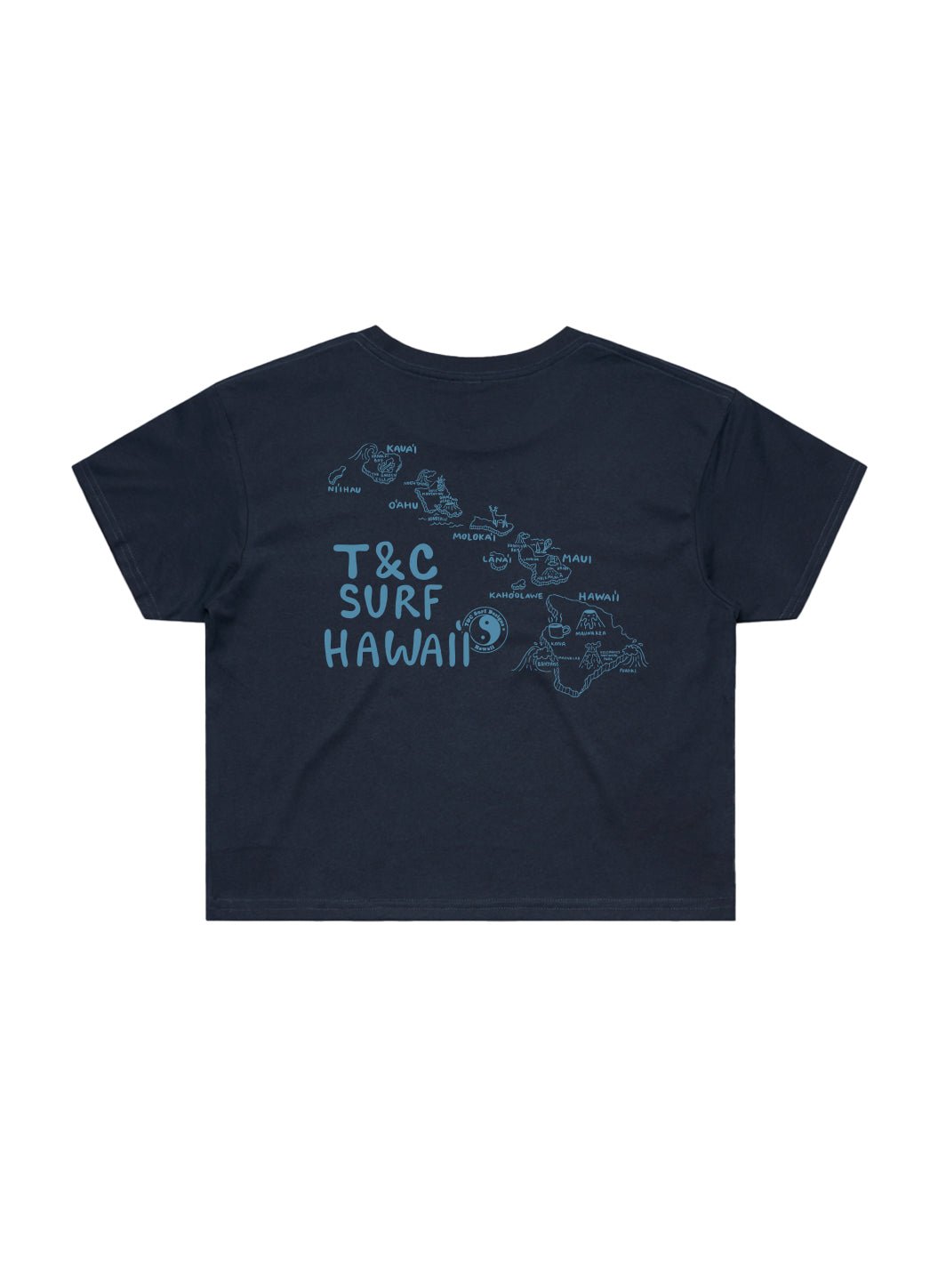 T&C Surf Designs Hawaii Map Crop Tee,