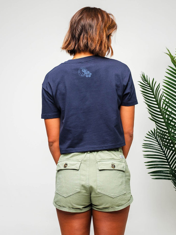 T&C Surf Designs Hibiscus Band Crop Tee,