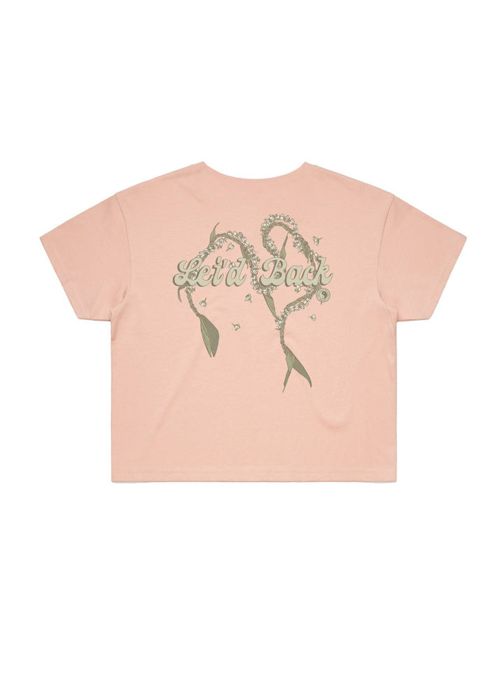 T&C Surf Designs Ti Pikake Lei Crop Tee,
