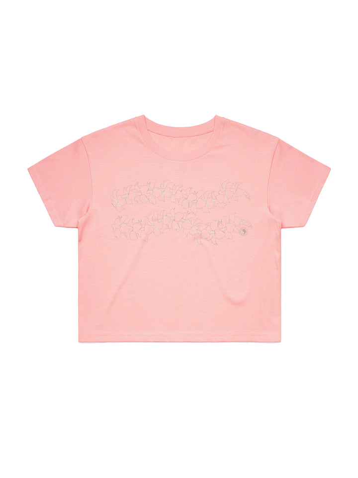 T&C Surf Designs Simple Puakeni Lei Crop Tee,