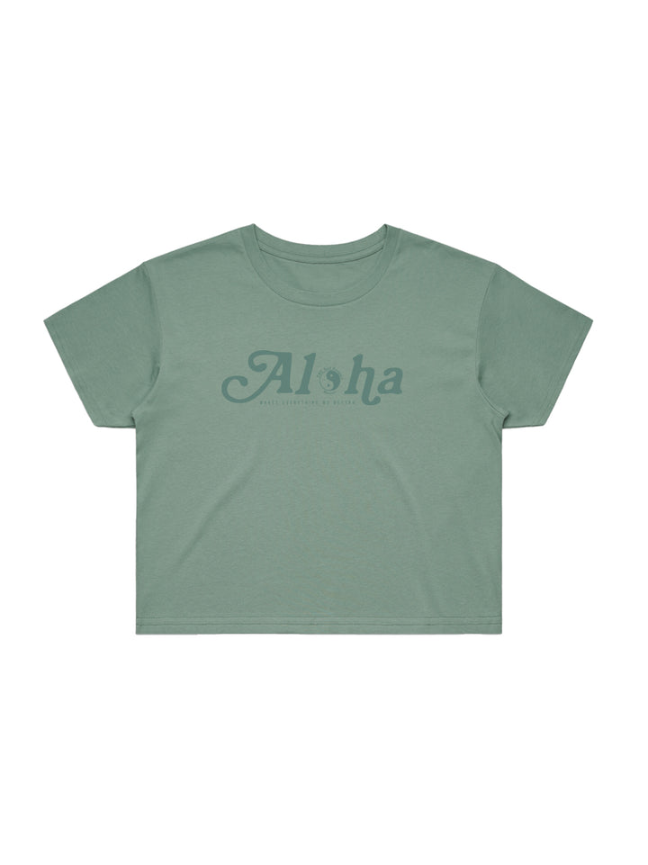T&C Surf Designs Straight Aloha Crop Tee,