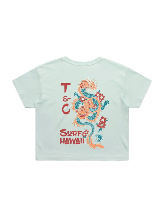 T&C Surf Designs T&C Surf Dragon Surf Crop Tee, Seafoam / XS