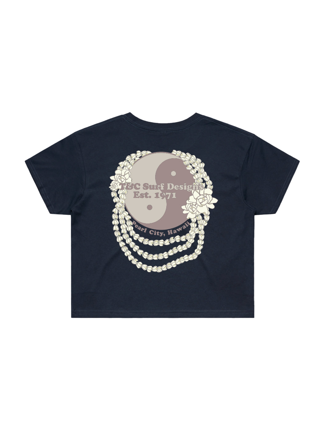 T&C Surf Designs Pikake Pearl Crop Tee,