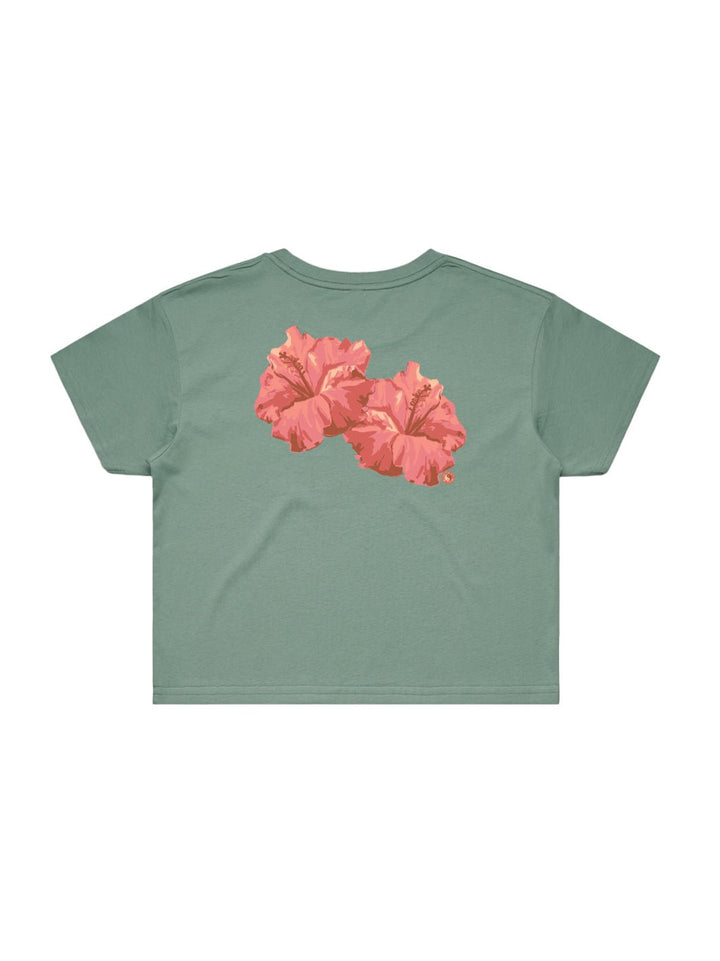 Watercolor Hibiscus Crop Tee - T&C Surf Designs