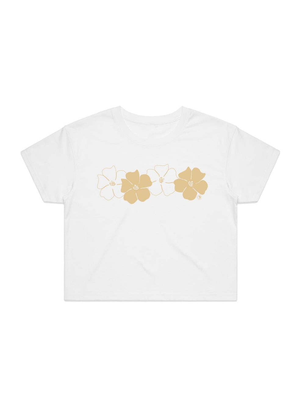T&C Surf Designs Puakenikeni Love Crop Tee, White / XS
