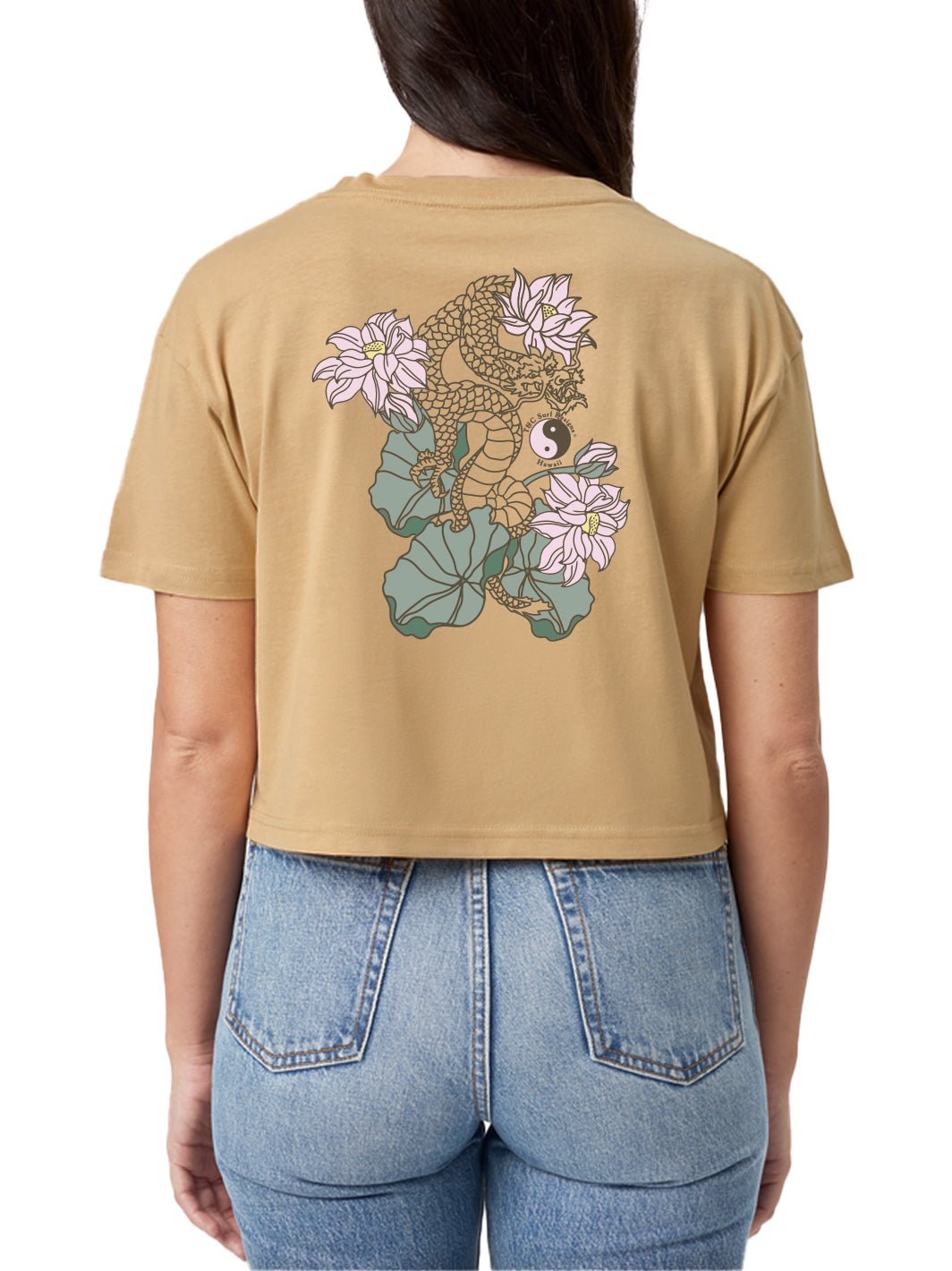 T&C Surf Designs Lotus Dragon Crop Tee,
