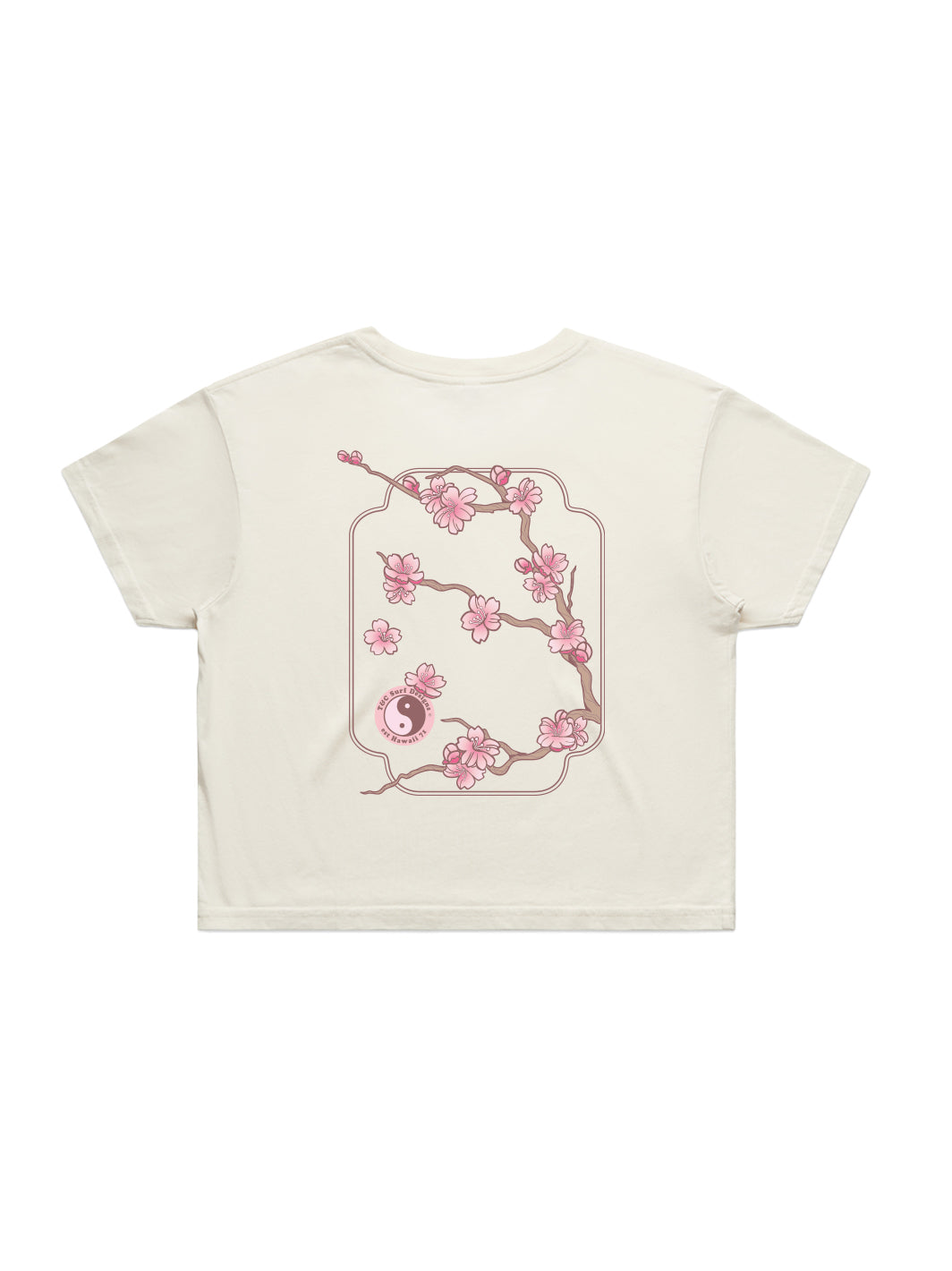 T&C Surf Designs Cherry Ikebana Crop Tee,