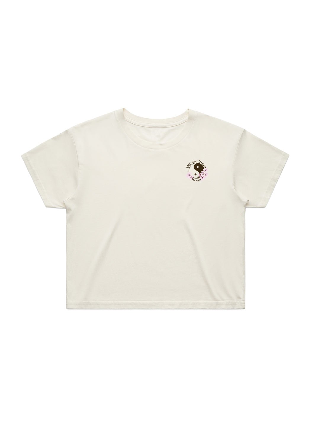 T&C Surf Designs Retro Sakura Logo Crop Tee,