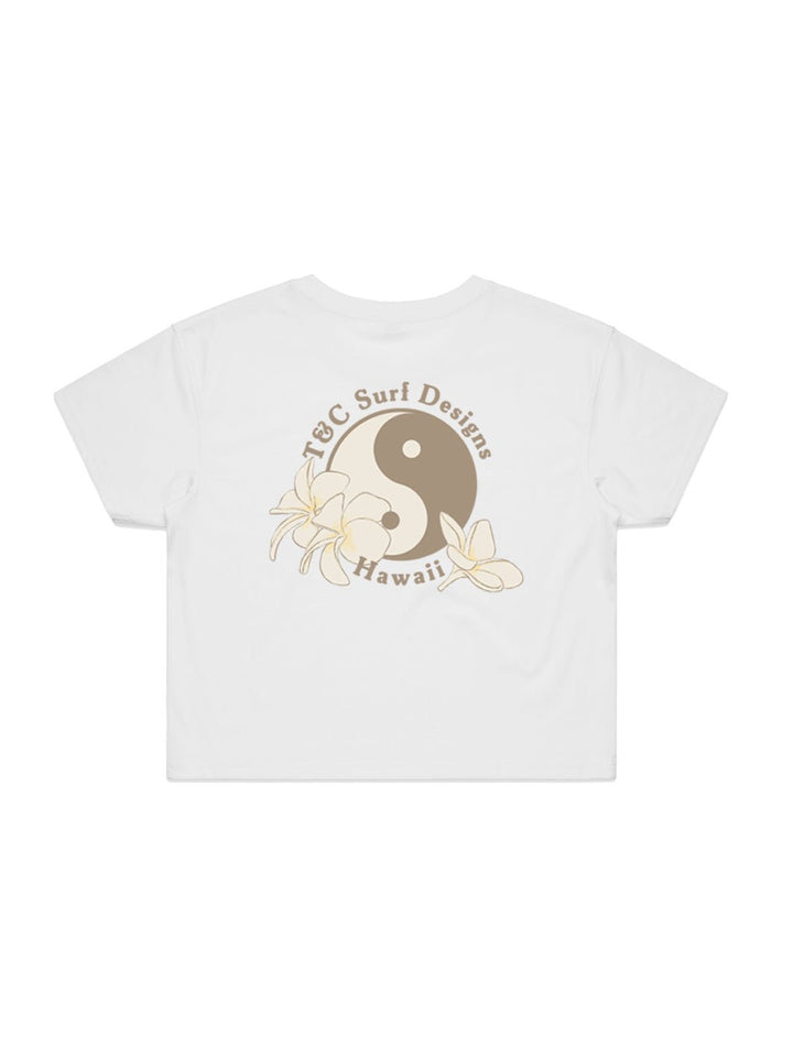 T&C Surf Designs Plumeria Logo Crop Tee,
