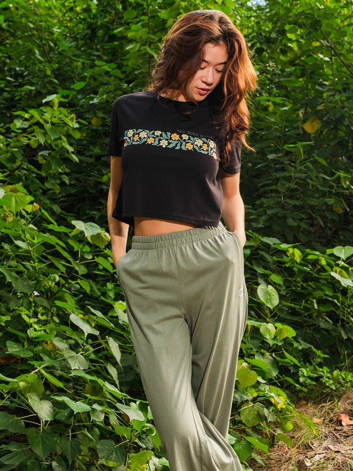 T&C Surf Designs Puakenikeni Band Crop Tee,