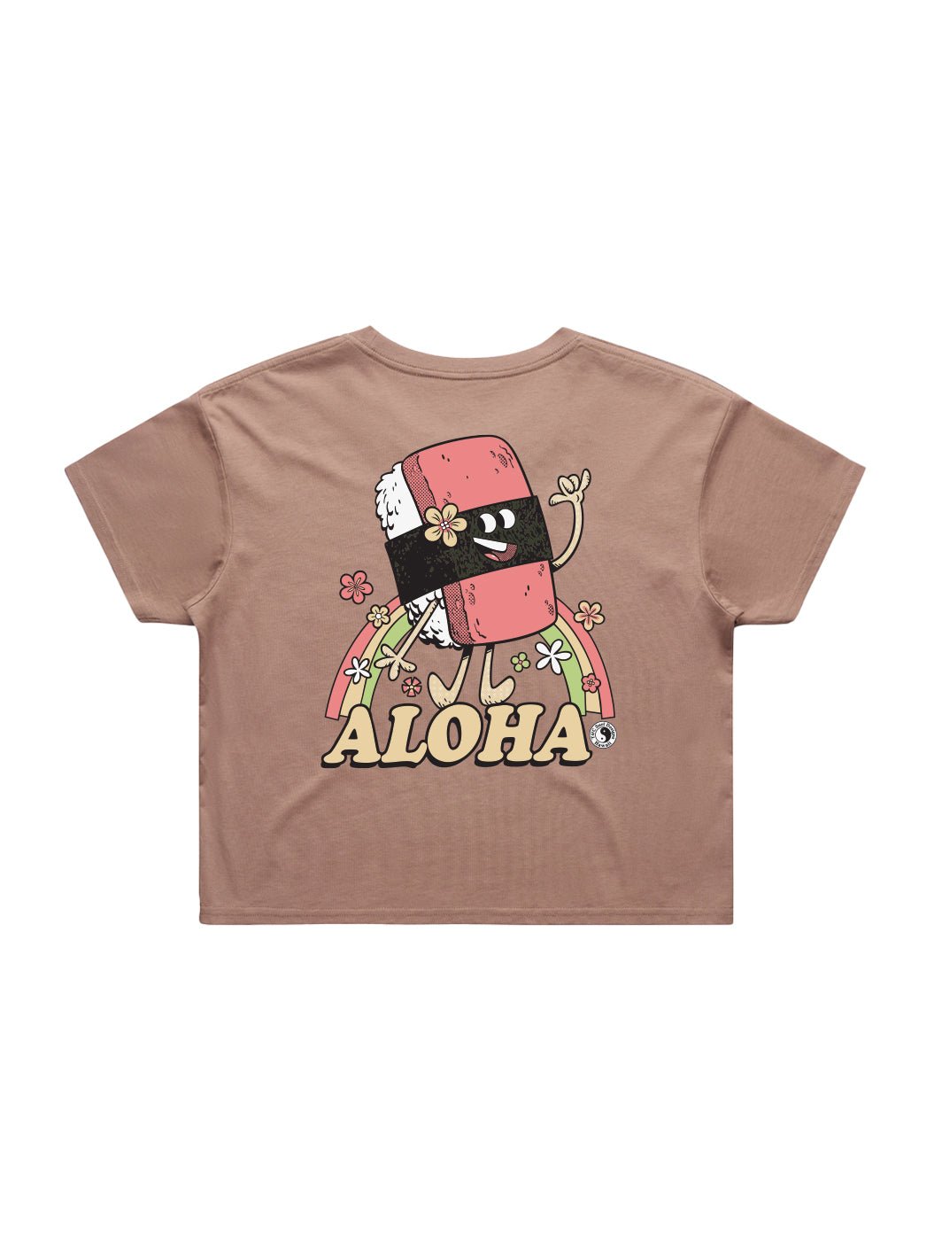 T&C Surf Designs Aloha Musubi Crop Tee, Hazy Pink / XS
