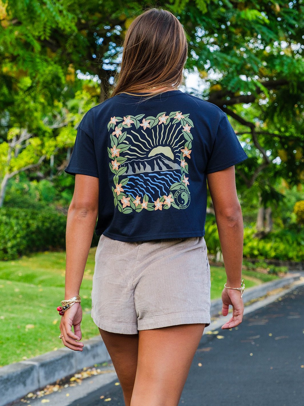 T&C Surf Designs Leahi Bloom Crop Tee,