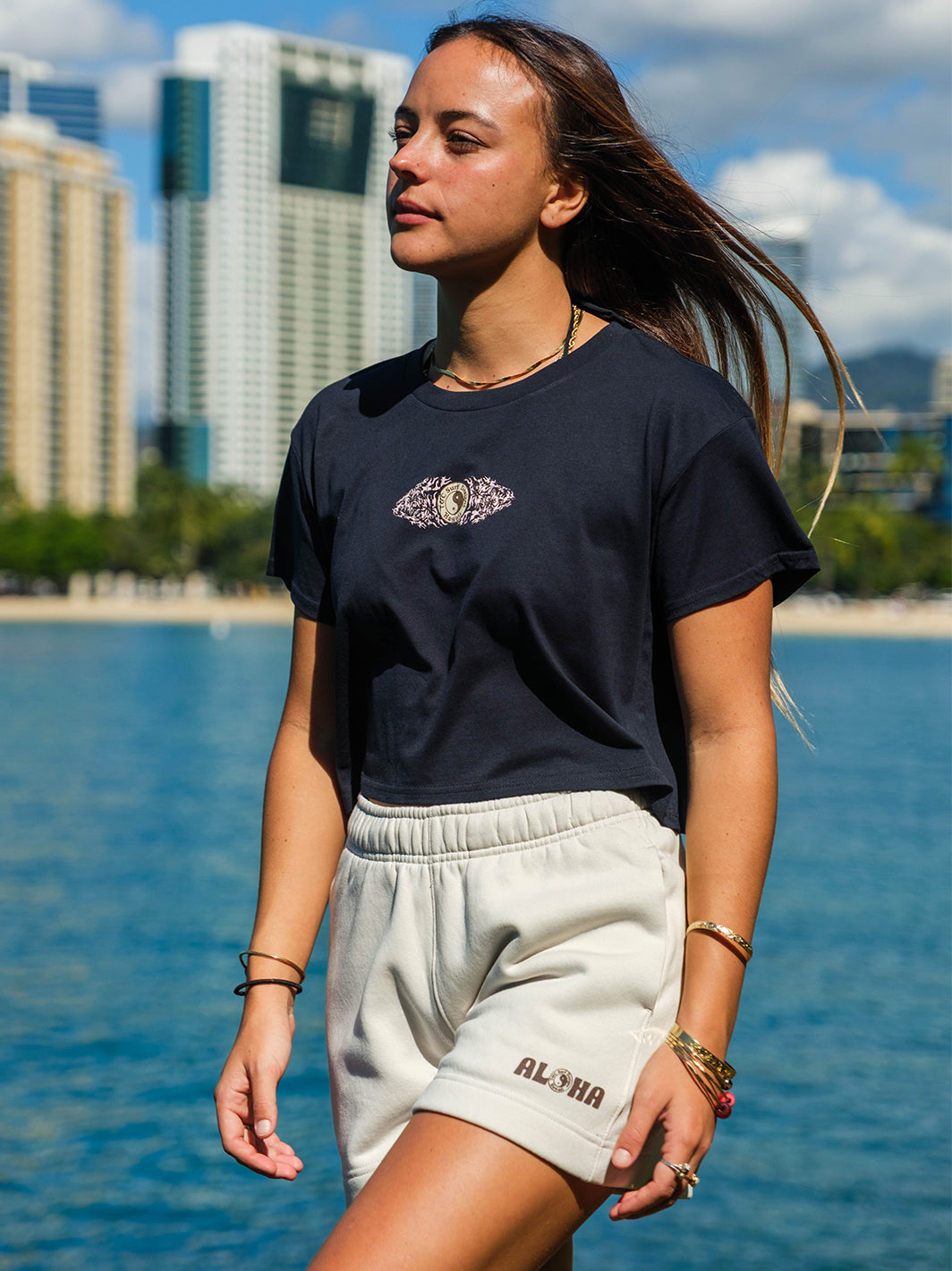 Hibiscus Flame Crop Tee