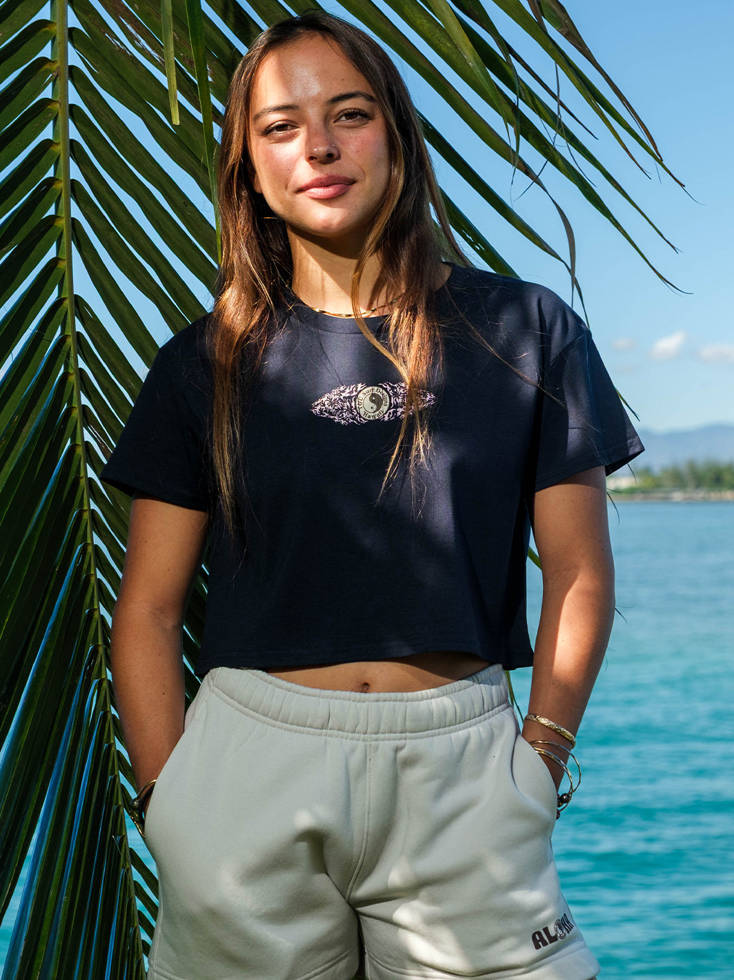 Hibiscus Flame Crop Tee