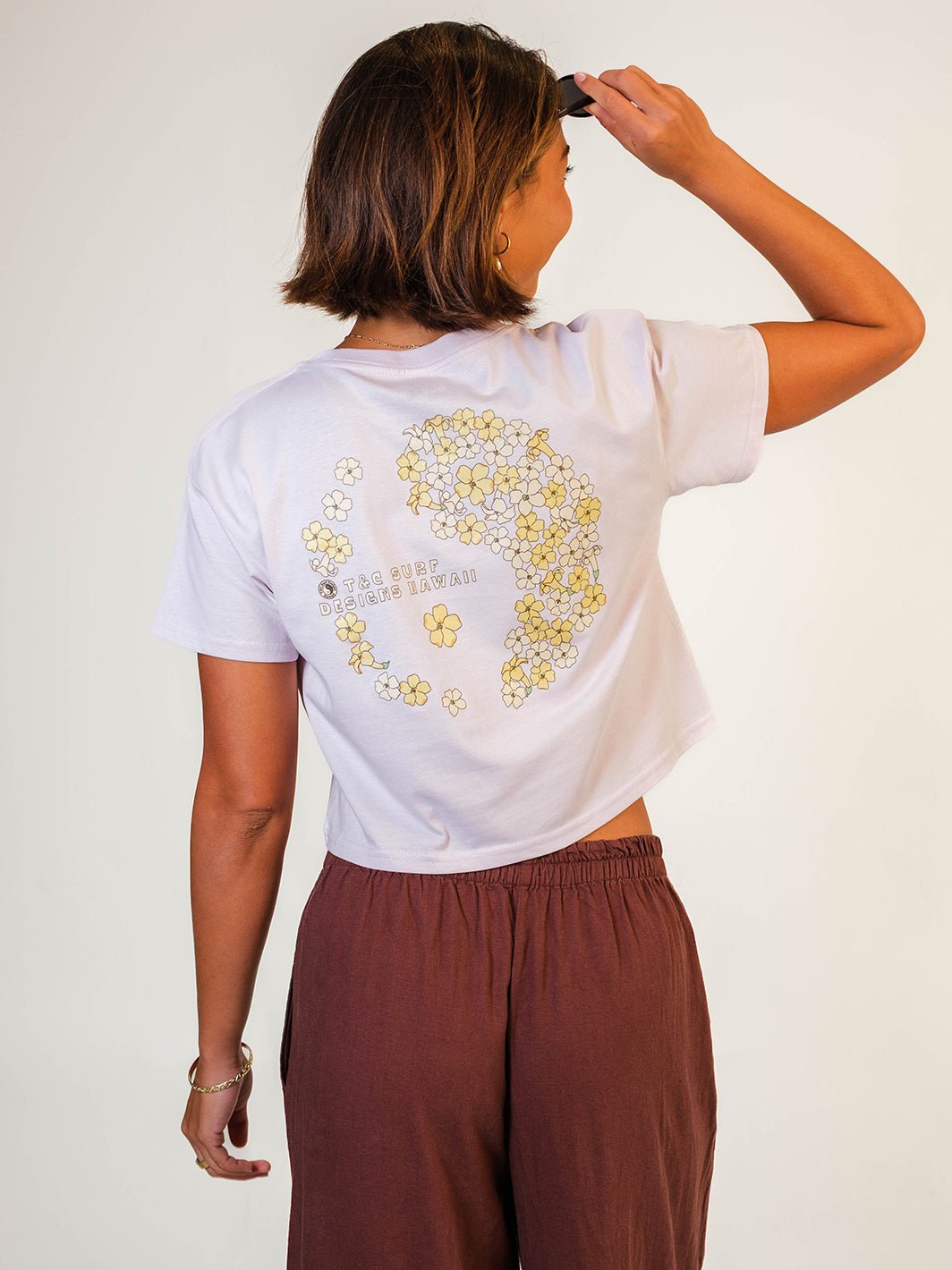 T&C Surf Designs Puakenikeni Logo Crop Tee,