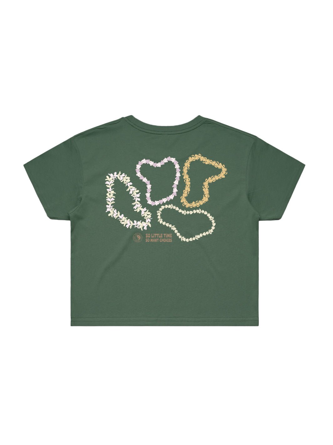 T&C Surf Designs More Lei Crop Tee, Pine / XS
