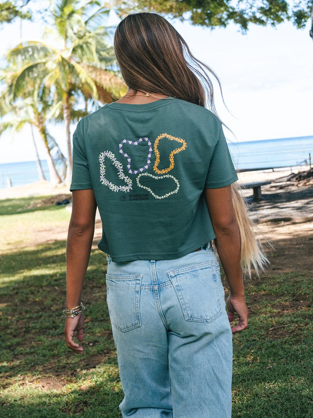 T&C Surf Designs More Lei Crop Tee,