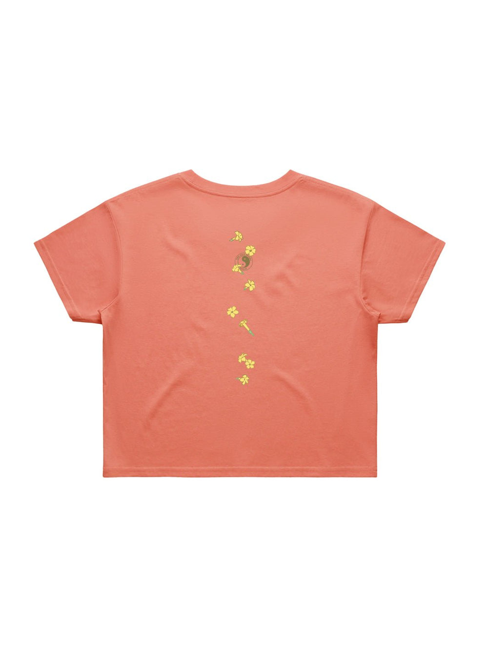 T&C Surf Designs Falling Puakeni Crop Tee, Red Sorbet / XS