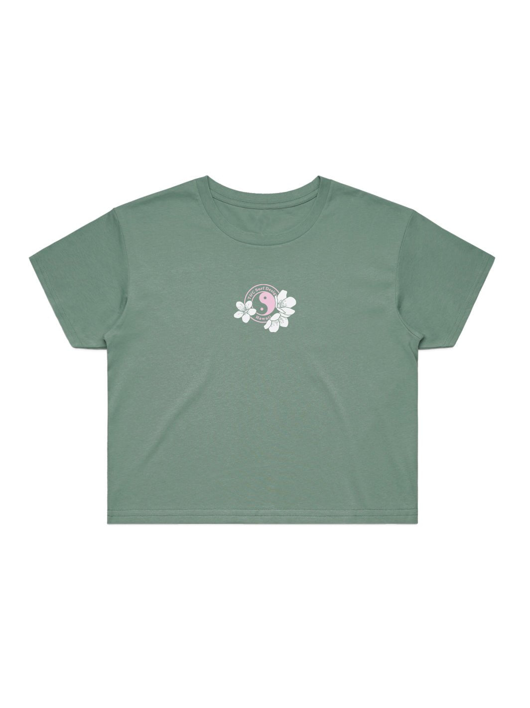 T&C Surf Designs T&C Surf Triple Sakura Logo Crop Tee, Sage / XS