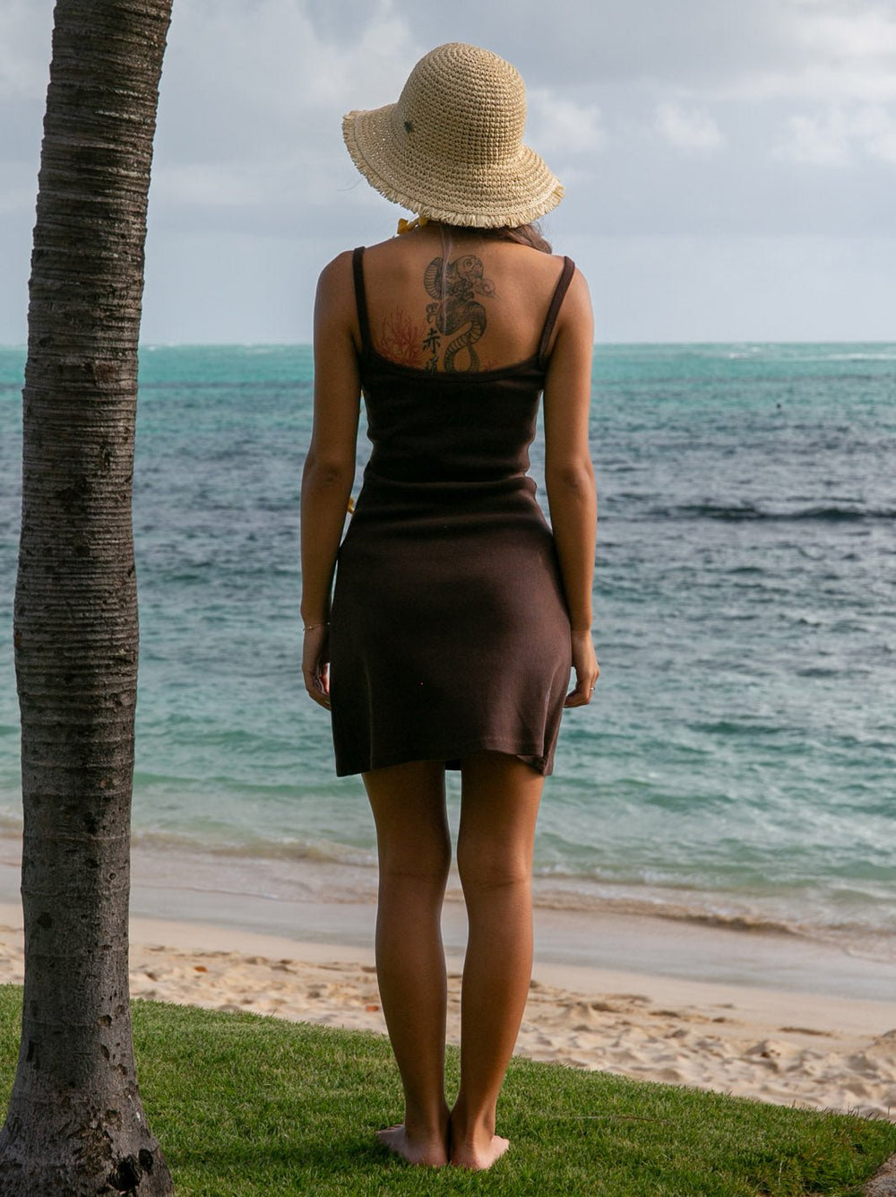 T&C Surf Designs Pua Onaona Spaghetti Strap Rib Dress,