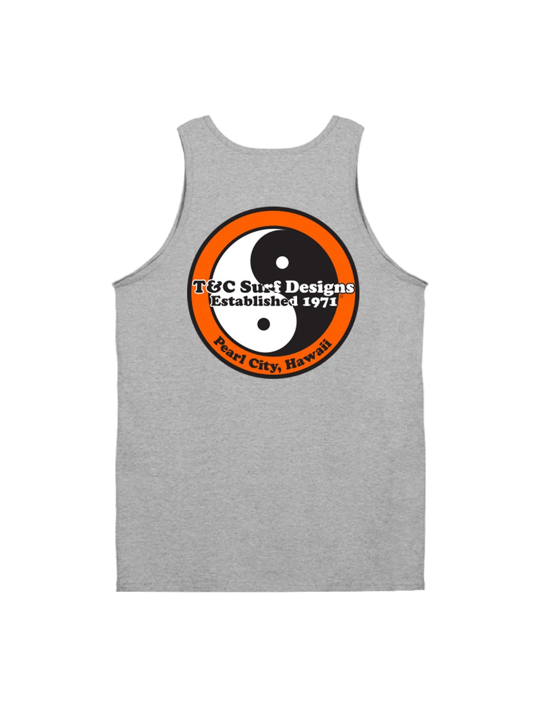 T&C Surf Designs Retro Neon Tank, Grey Orange / S