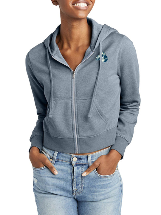 T&C Surf Designs T&C Surf Diamond Head Waves Zip Crop Hoodie, 