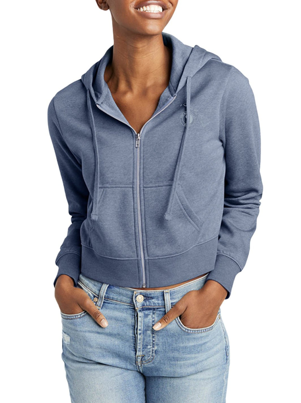 T&C Surf Designs Hawaii Map Crop Zip Hoodie,